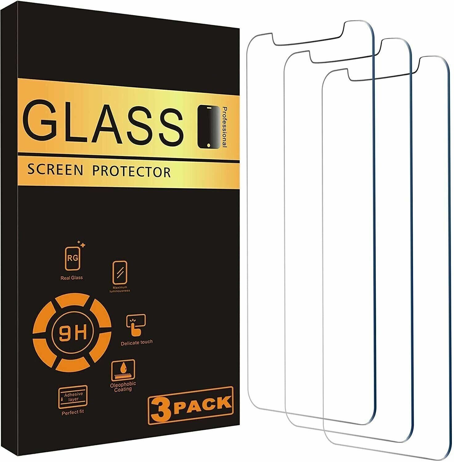 3X Tempered Glass Screen Protector For iPhone 15 14 13 12 11 Pro
